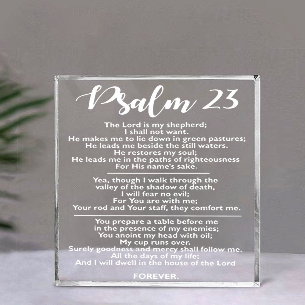 Inspirational Psalm 23 Acrylic Wall Art 10.16cm Christian Decor for Home Office