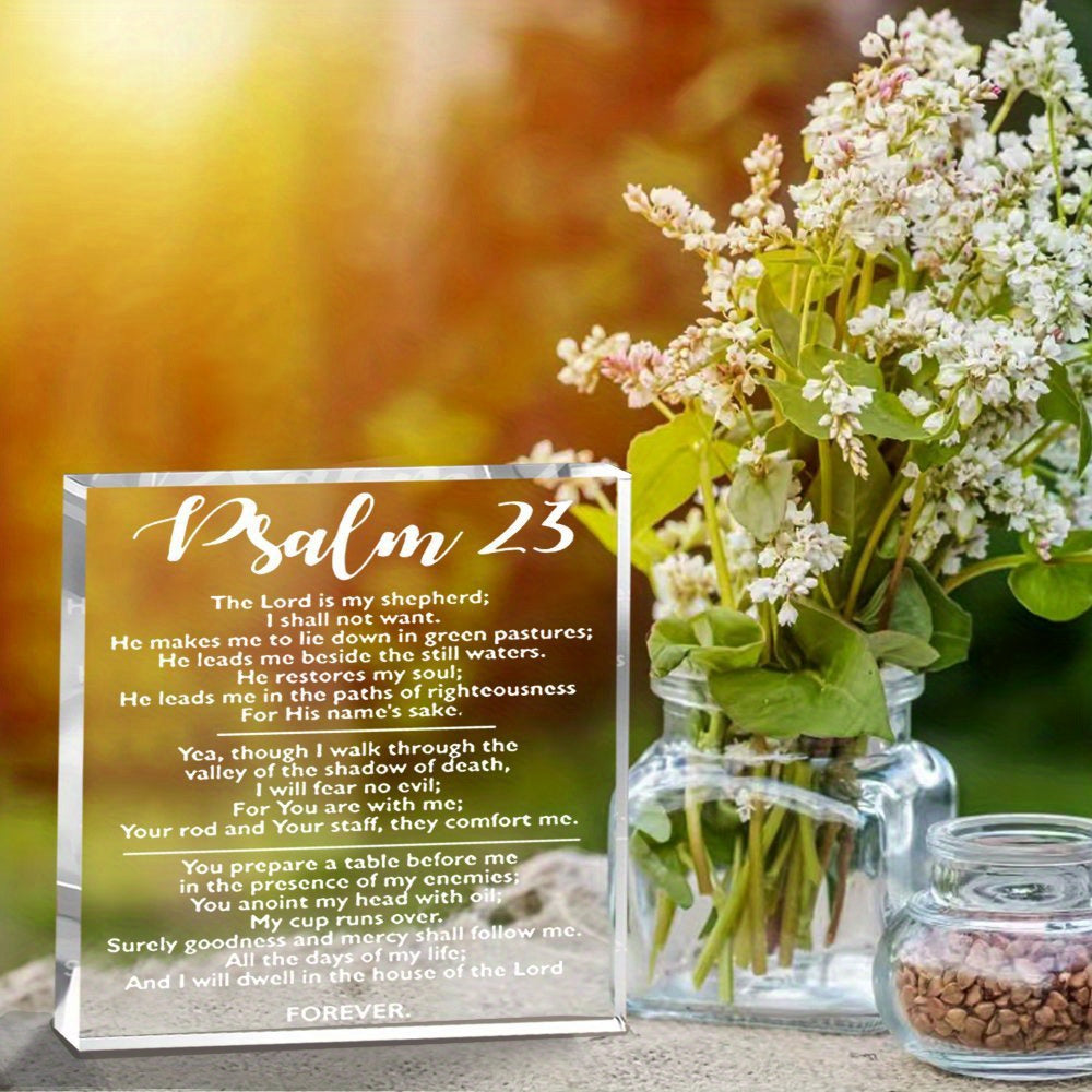 Inspirational Psalm 23 Acrylic Wall Art 10.16cm Christian Decor for Home Office
