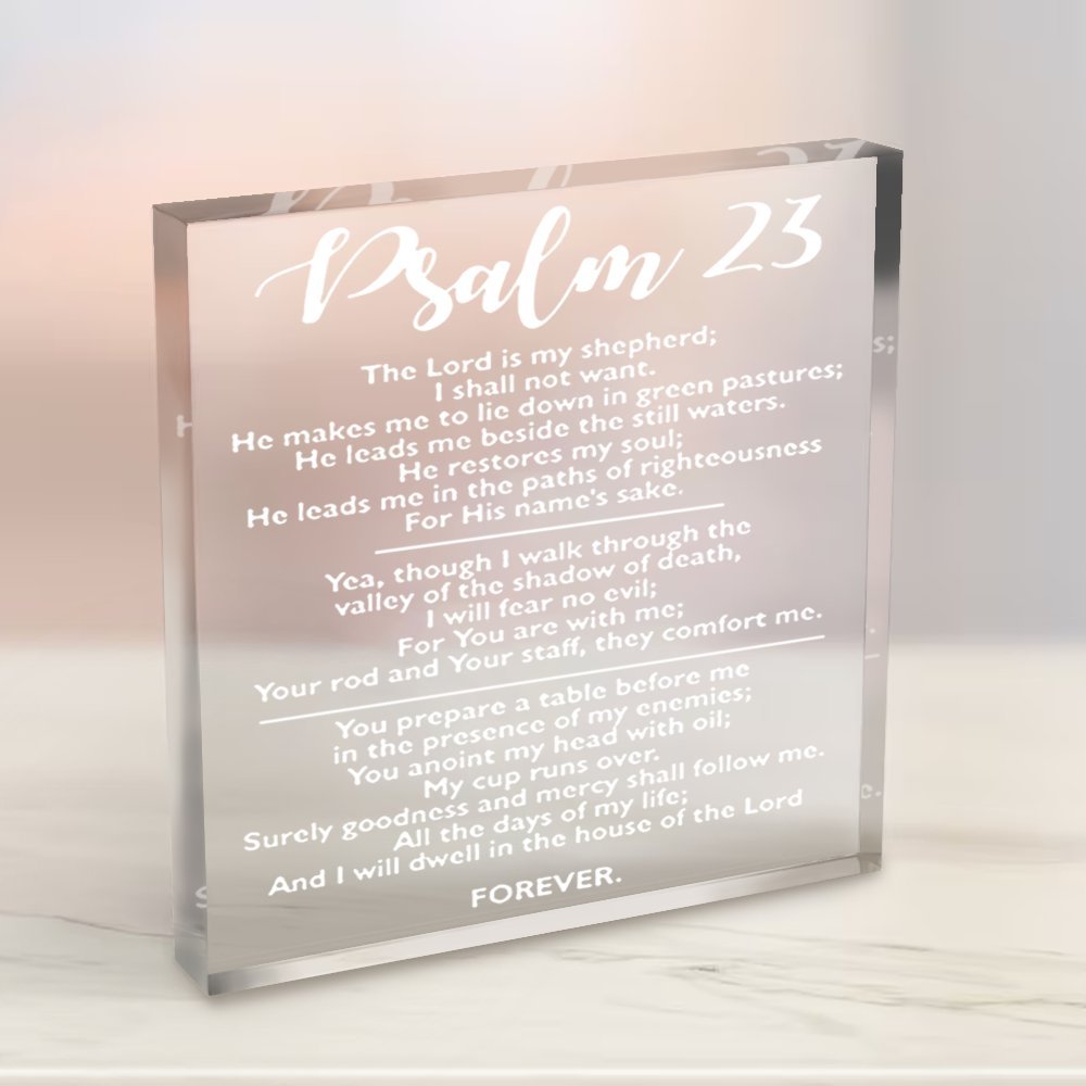 Inspirational Psalm 23 Acrylic Wall Art 10.16cm Christian Decor for Home Office