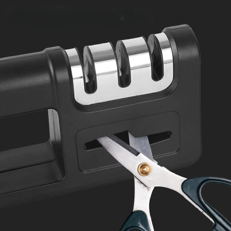 Diamond Kitchen Sharpener 4-in-1 Stainless Steel Manual Knife and Scissors Sharpener