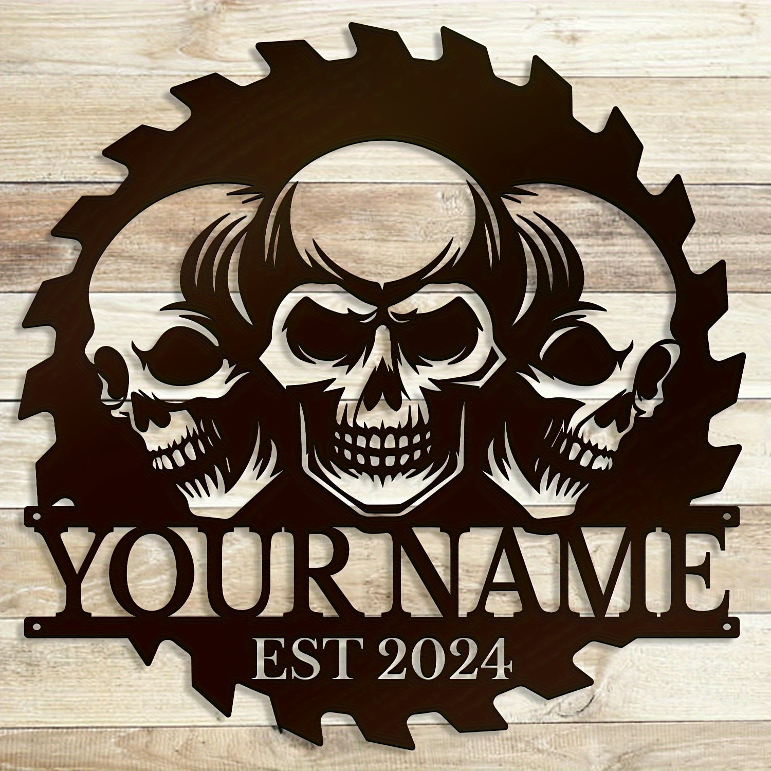 Kattalar uchun qora temir qotil devor san'ati 14+ shaxsiylashtirilgan metall eshik belgilari, ism va yil bilan