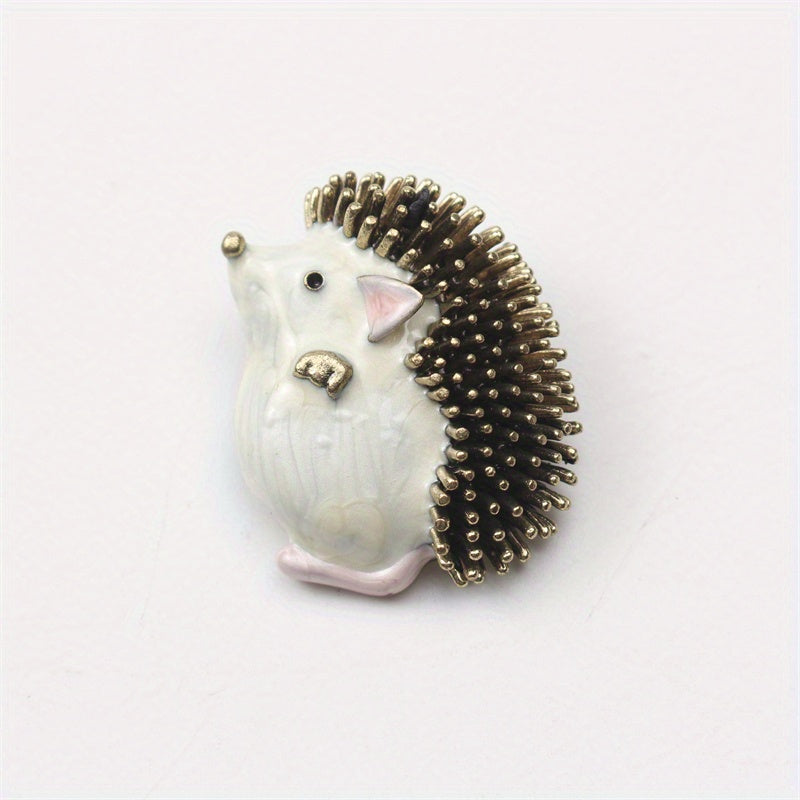 Enamel Hedgehog Brooch Pins for Women 3D Animal Irregular Shape Fashion Accessories