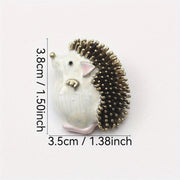 Enamel Hedgehog Brooch Pins for Women 3D Animal Irregular Shape Fashion Accessories