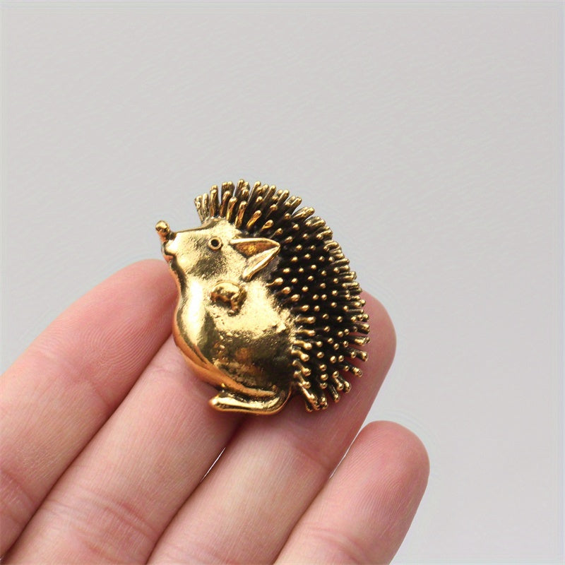 Enamel Hedgehog Brooch Pins for Women 3D Animal Irregular Shape Fashion Accessories