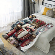 Christmas Nutcracker Throw Blanket Soft Plush Flannel Cozy Home Decor