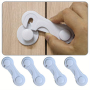 Childproof Drawer Locks 5 Pack Adjustable White Plastic Cabinet Latches for Home Safety