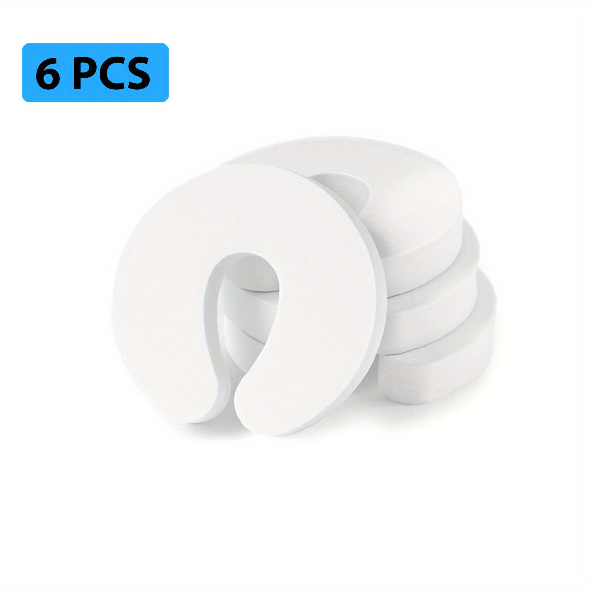 6-Pack Plastic Door Pinch Guards White Edge and Corner Protectors for Child Safety