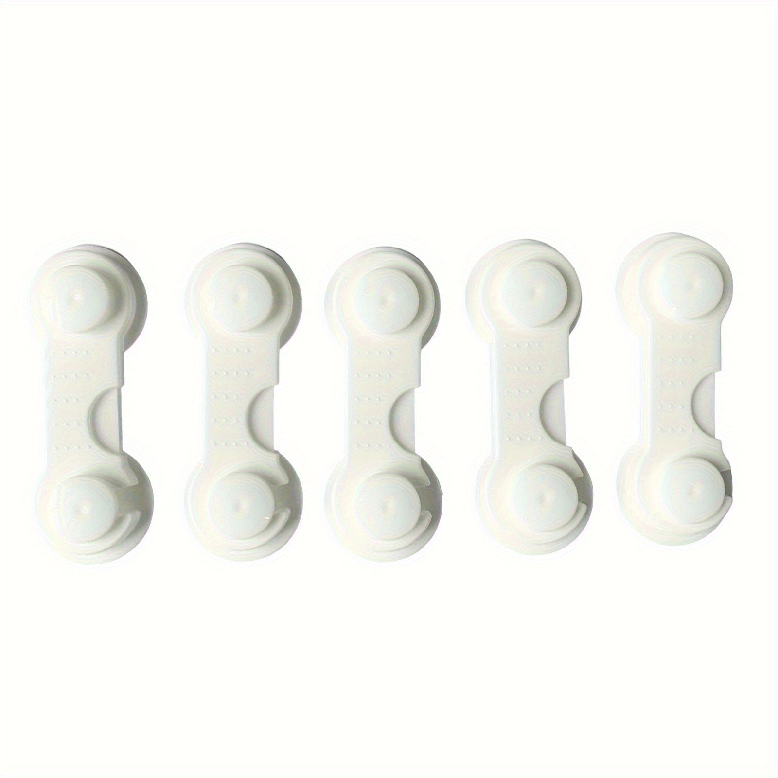 Childproof Drawer Locks 5 Pack Adjustable White Plastic Cabinet Latches for Home Safety