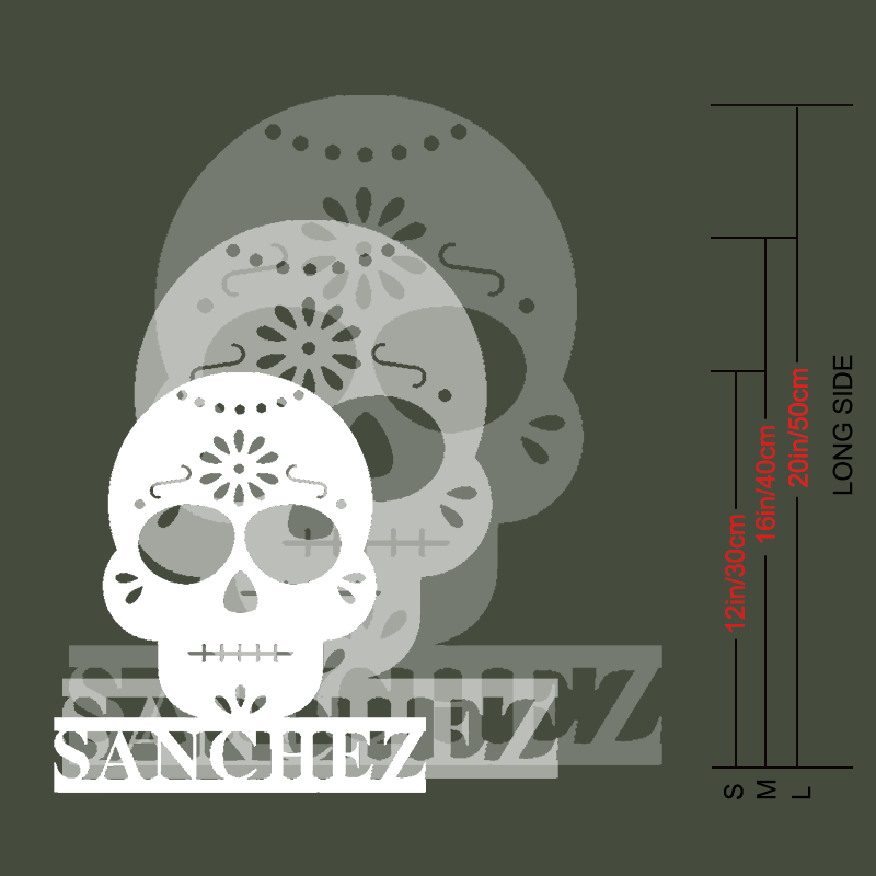 Maxsus metall shakar boshining devor san'ati, O'liklar kuni va Xellouin bezaklari uchun