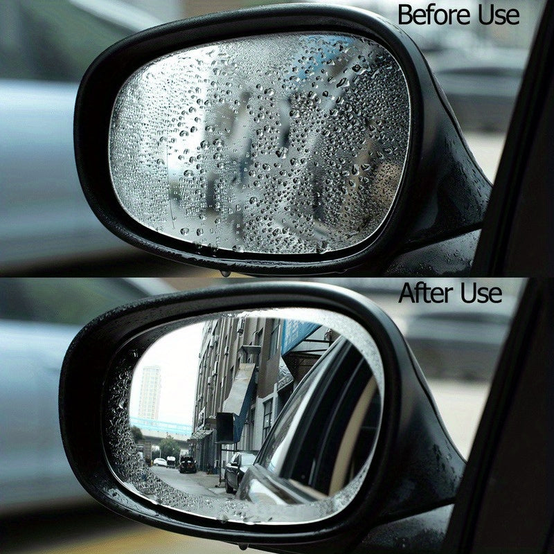 Set of Two Transparent Waterproof PET Car Rearview Mirror Screen Protectors Anti-Fog for Rearview Mirrors