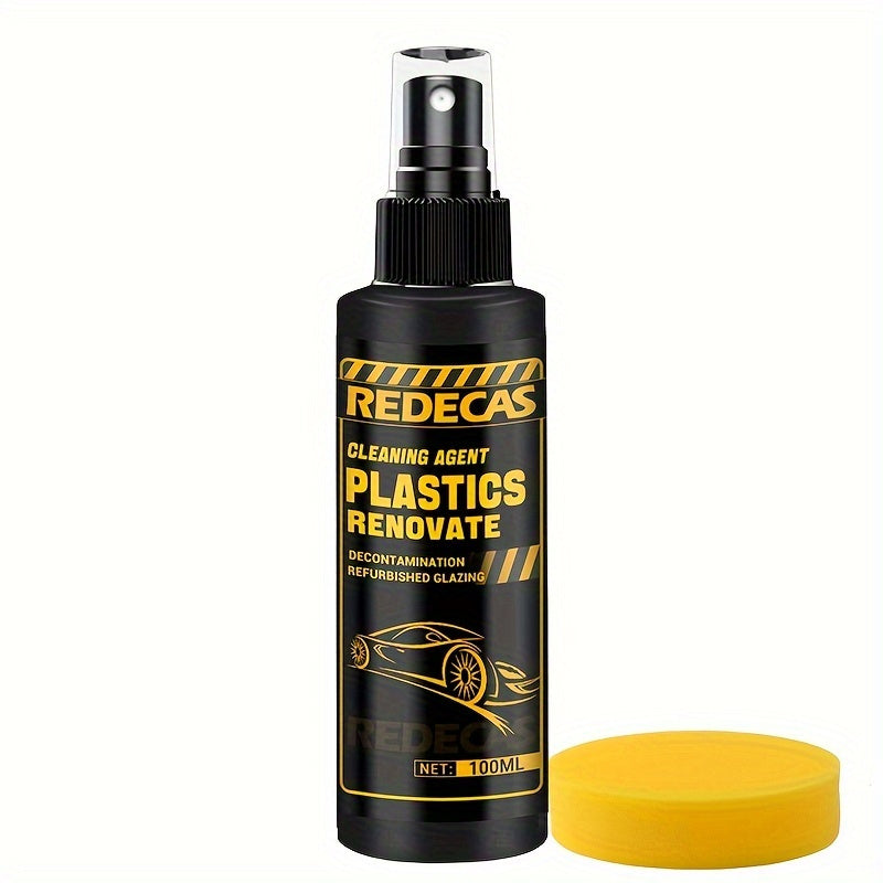Spray restaurador de interiores de coche 100ml, plástico, cuero, goma, parachoques, removedor de arañazos