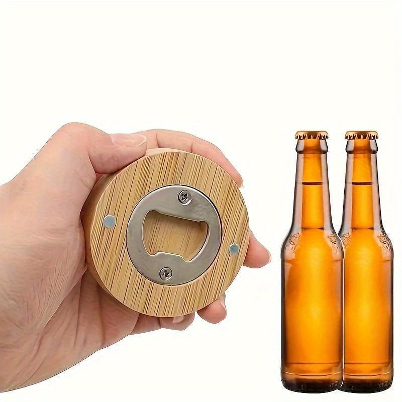 Bamboo Bottle Openers Set with Magnets for Kitchen and Home Decor