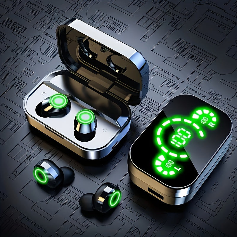 2024 Wireless In-Ear Earphones with LED Screen Long Battery Life Gaming Headset Noise Isolation