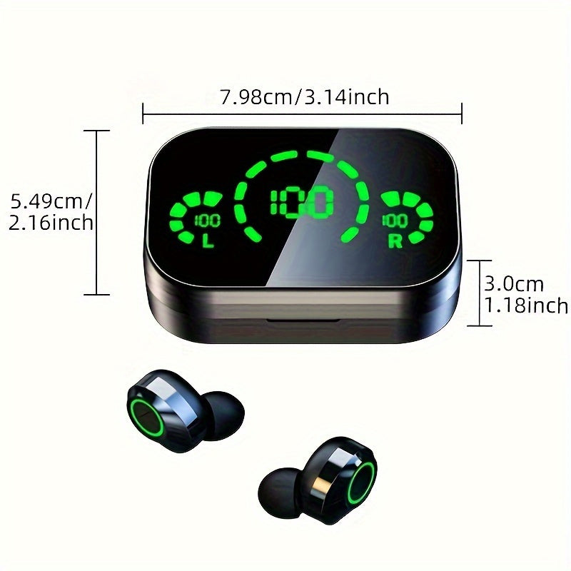 2024 Wireless In-Ear Earphones with LED Screen Long Battery Life Gaming Headset Noise Isolation