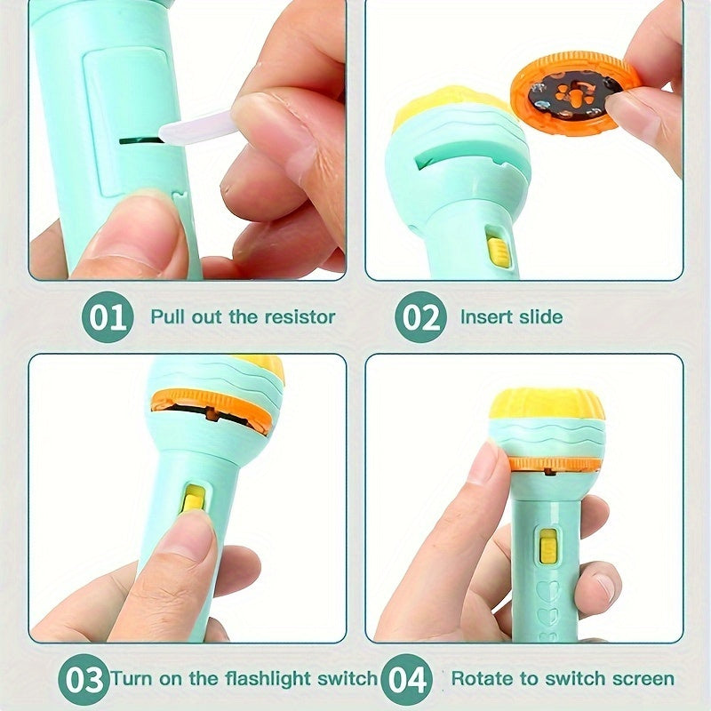 Kids' Flashlight Toy for Kids Educational Light Up Toy Pink Purple Green