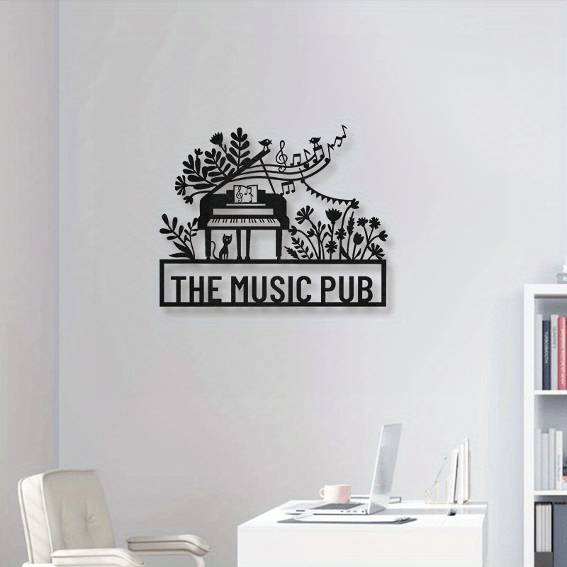 Black Metal Wall Art Piano Design for Home Decor and Gifts