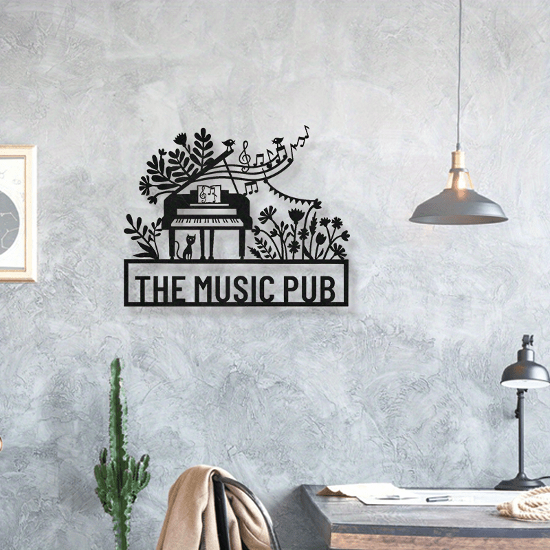 Black Metal Wall Art Piano Design for Home Decor and Gifts