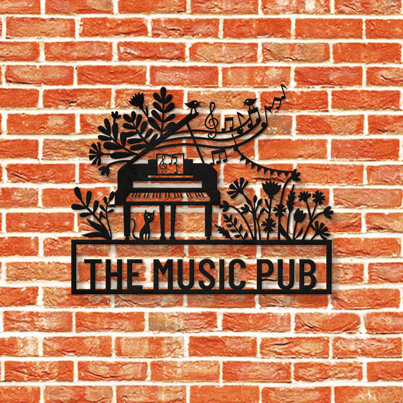 Black Metal Wall Art Piano Design for Home Decor and Gifts