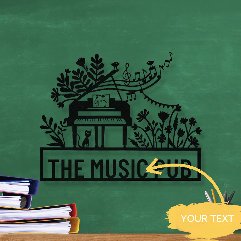 Black Metal Wall Art Piano Design for Home Decor and Gifts