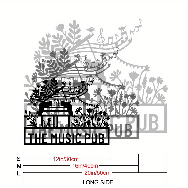 Black Metal Wall Art Piano Design for Home Decor and Gifts