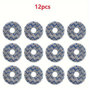 Set of 12 Blue and White Chevron Mop Cloths for Robot Vacuums Floor Cleaning