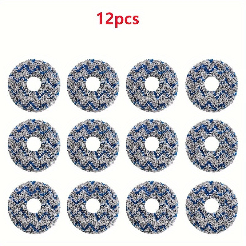 Set of 12 Blue and White Chevron Mop Cloths for Robot Vacuums Floor Cleaning