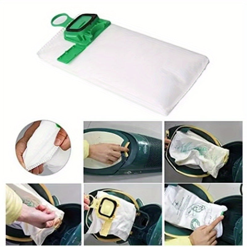 Запасные аксессуары для пылесоса Vorwerk Kobold VK 140/150, включая 6-pack микрофлисовых мешков для пылесоса с премиальной гигиенической тканью и пластиковым замком, совместимые с насадками для пола.