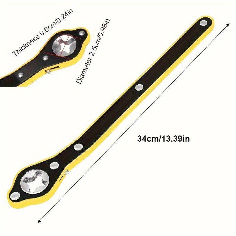 Auto Labor-Saving Ratchet Wrench with 360° Rotation, Ergonomic Handle, Black Yellow