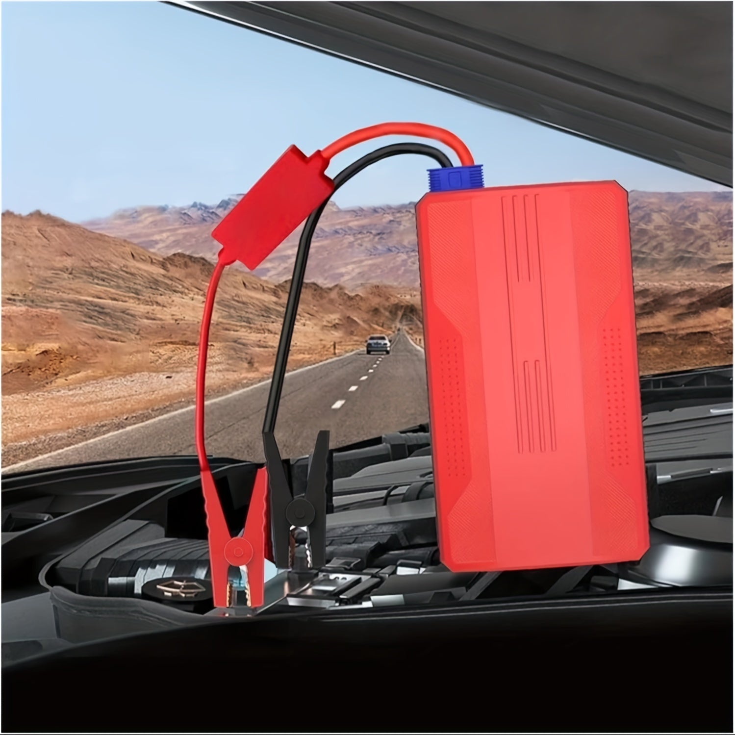 Portable Car Jump Starter Battery Pack with LED Flashlight and USB Power Bank