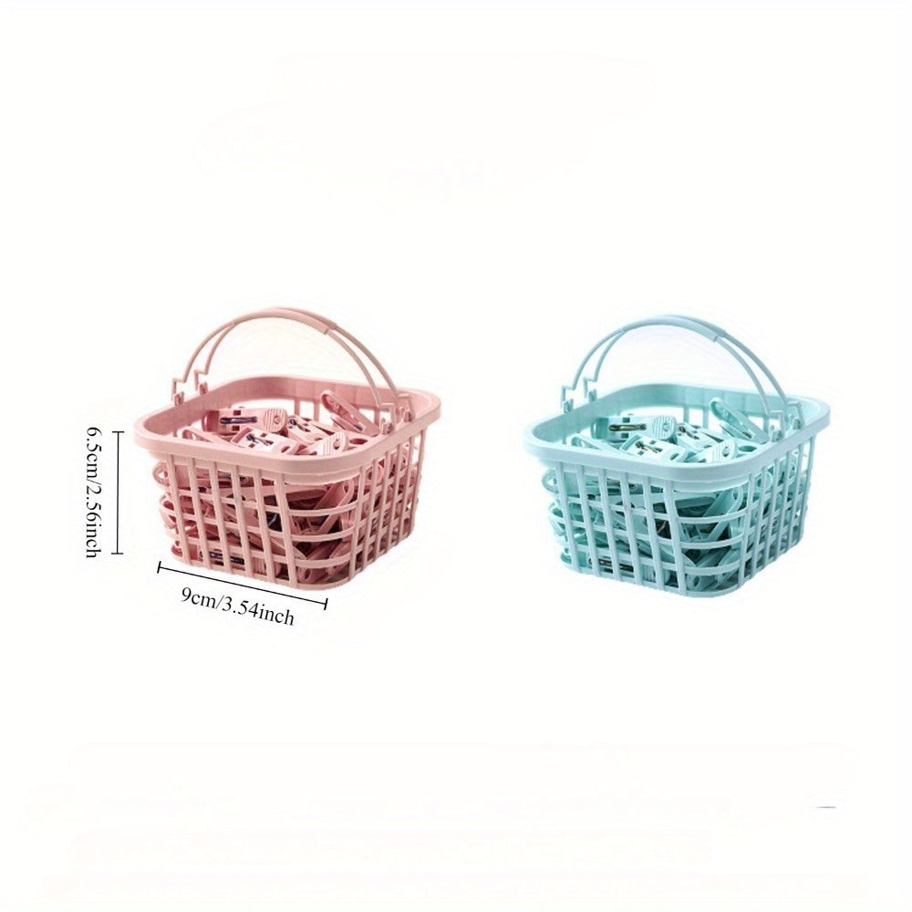 30 ta Rust-Resistant Windproof Plastik Kiyim Kliplari bilan Saqlash Savati Qayta ishlatiladigan Kir yuvish uchun Peglar, paypoq, ichki kiyim va kichik buyumlar uchun