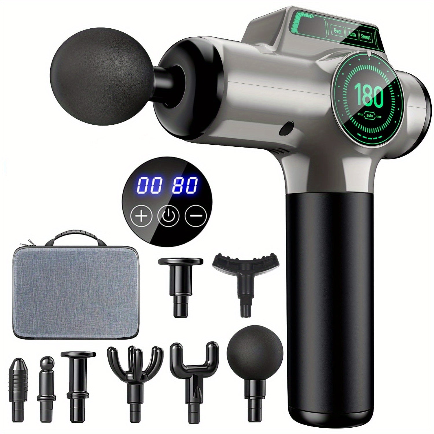 99 Tezlikdagi Massaj Qurollari, chuqur to'qima zarbasi uchun, bo'yin va orqa og'rig'ini kamaytirish uchun 8 ta qo'shimcha bilan.