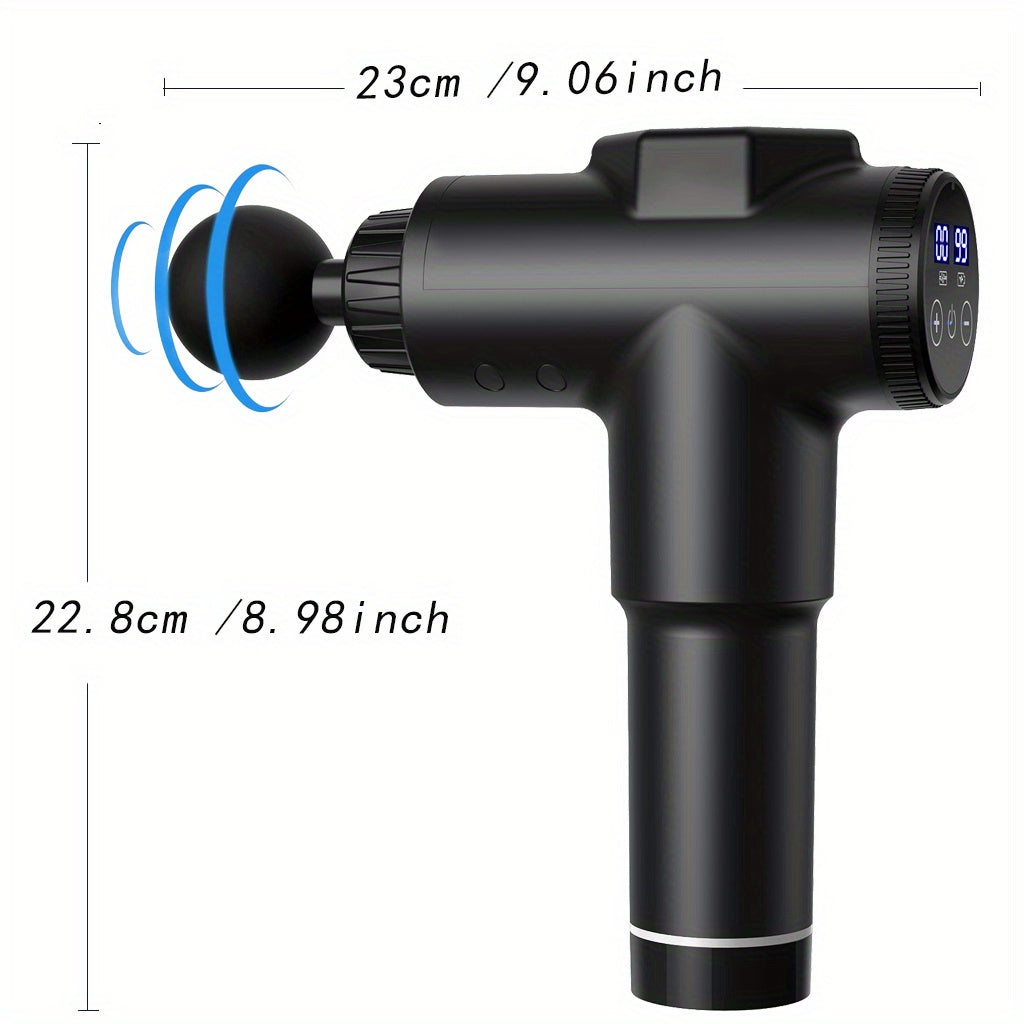 99 ta sozlanadigan tezlikka ega portativ elektr massaj mashinasi chuqur to'qimalar uchun perkusya va dam olish.