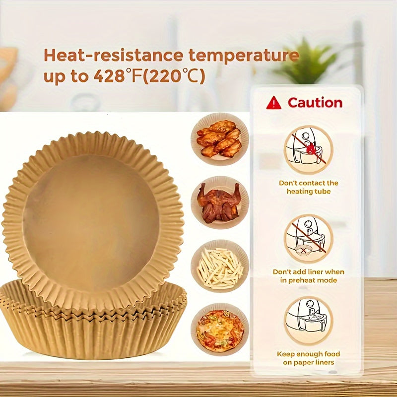 50 forros de papel de horno desechable para freidora de aire antiadherente de 20.07cm, redondos