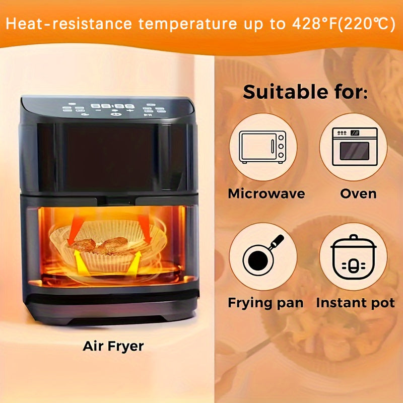 50 forros de papel de horno desechable para freidora de aire antiadherente de 20.07cm, redondos