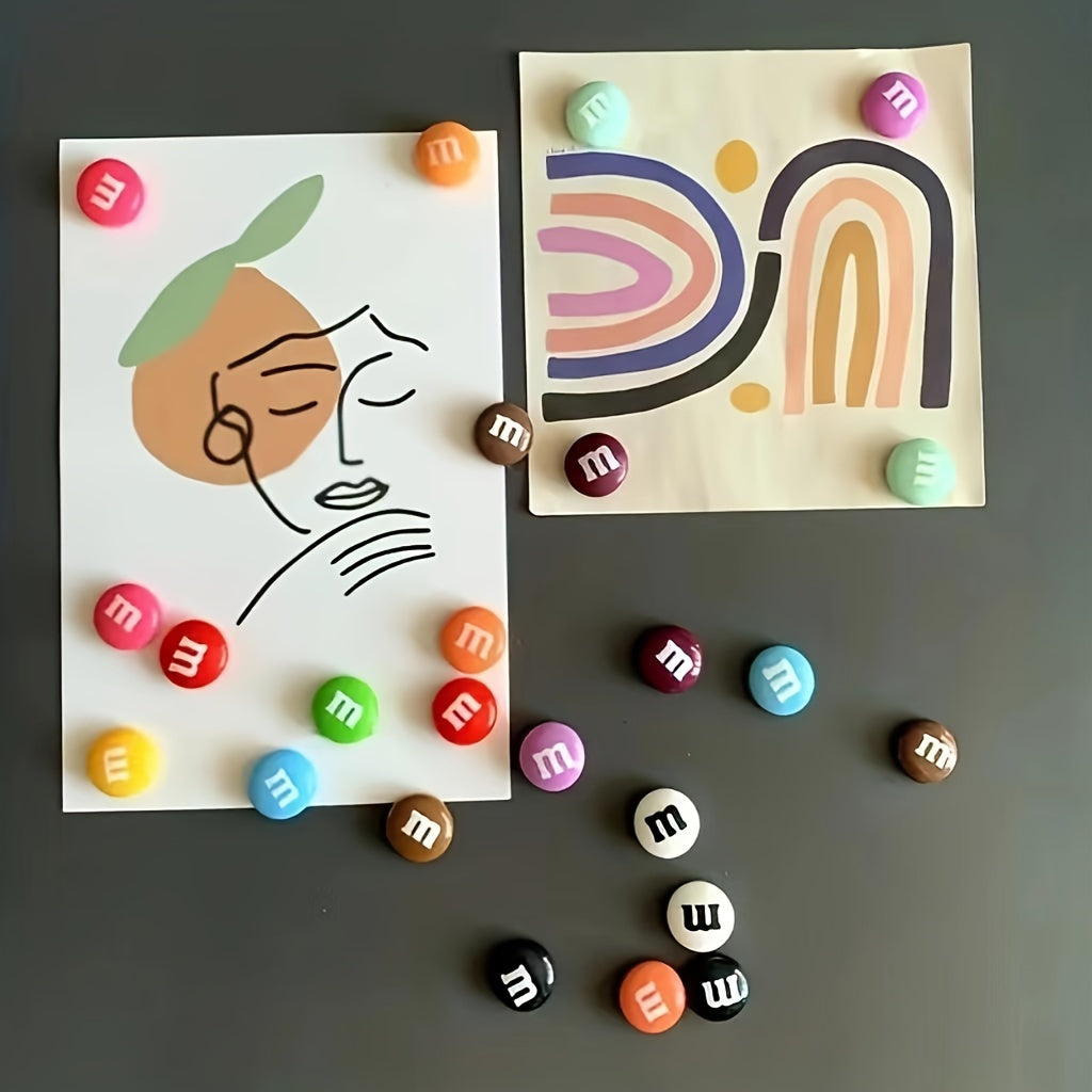 Turli xil shirinlik shaklidagi plastmassa muzlatgich magnitlari, 10-14 dona, oshxona va ofis uchun dekor