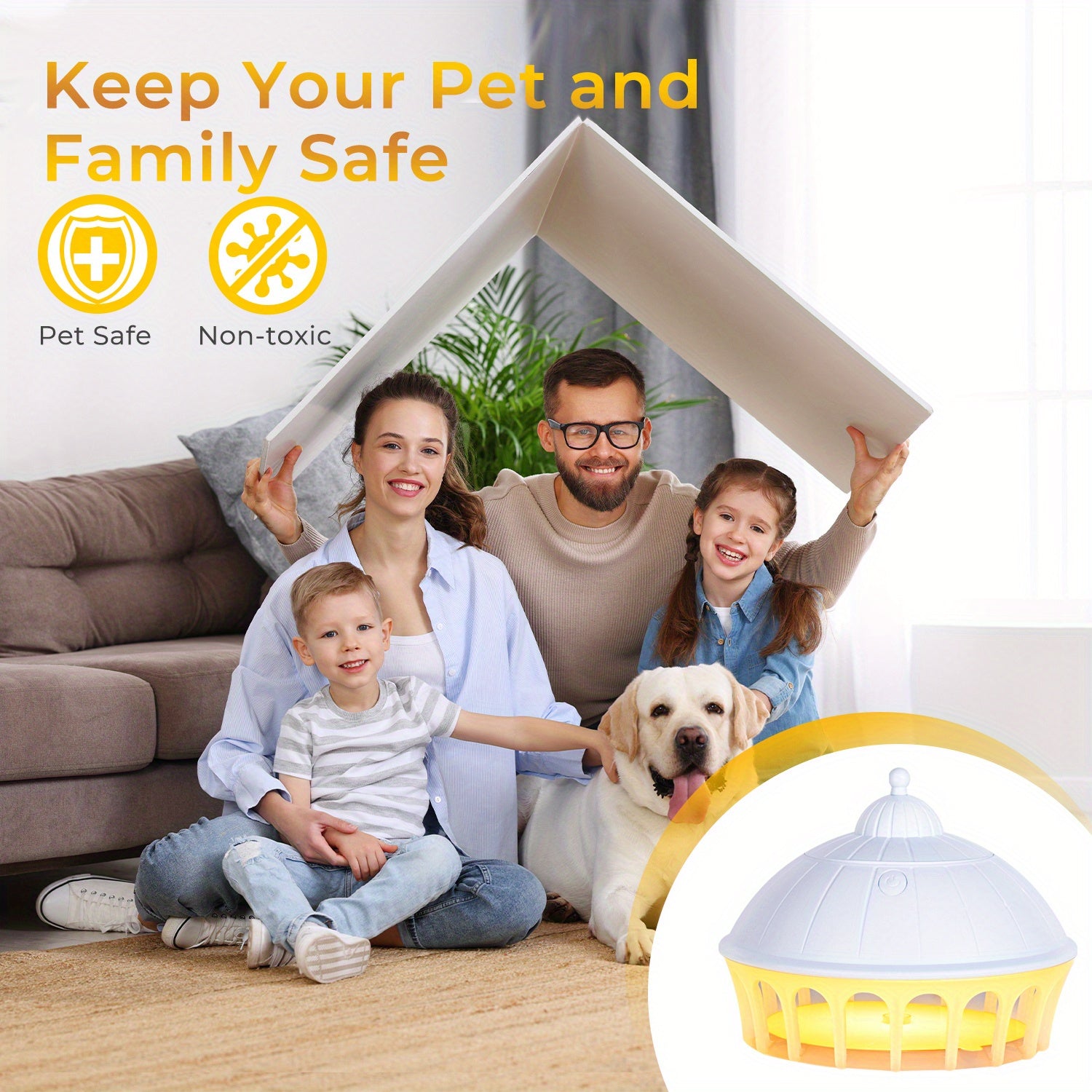 Portable USB Flea Trap Insect Catcher with LED Light Safe for Home Use