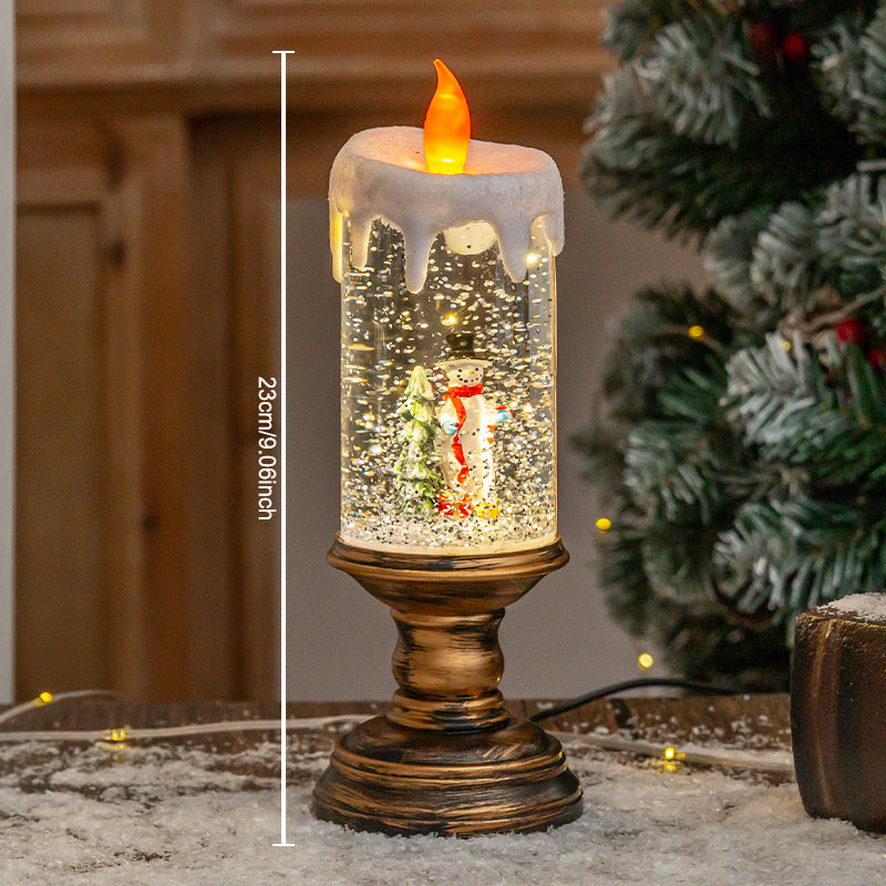 Holiday Ornaments Water Candle Lights Crystal Snow Lamps for Kids Birthday Gifts