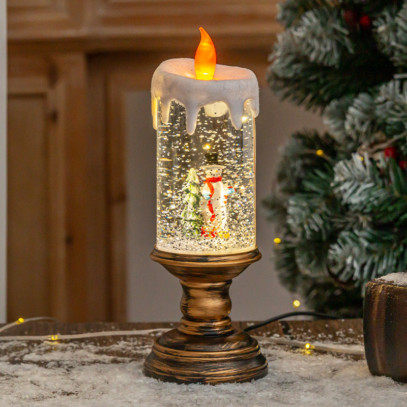 Holiday Ornaments Water Candle Lights Crystal Snow Lamps for Kids Birthday Gifts
