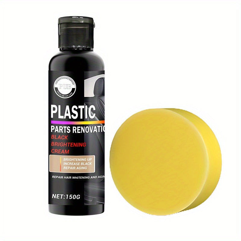Cera de renovación para el interior del coche para tablero, asientos y parachoques 150g Negro Restauración de plástico