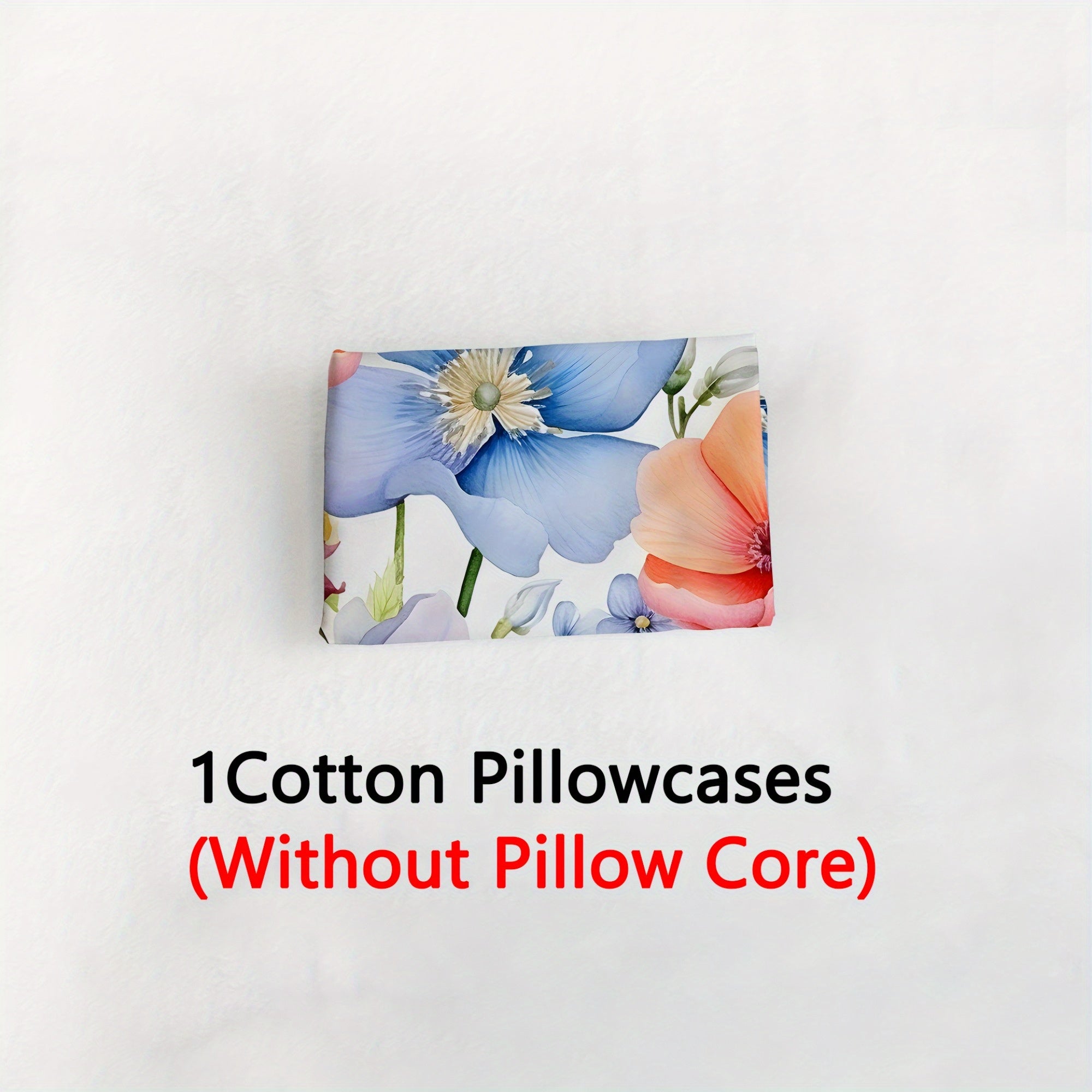 Machine Washable Full Flower Design Pillowcase Soft Natural Fiber 3D Floral Print