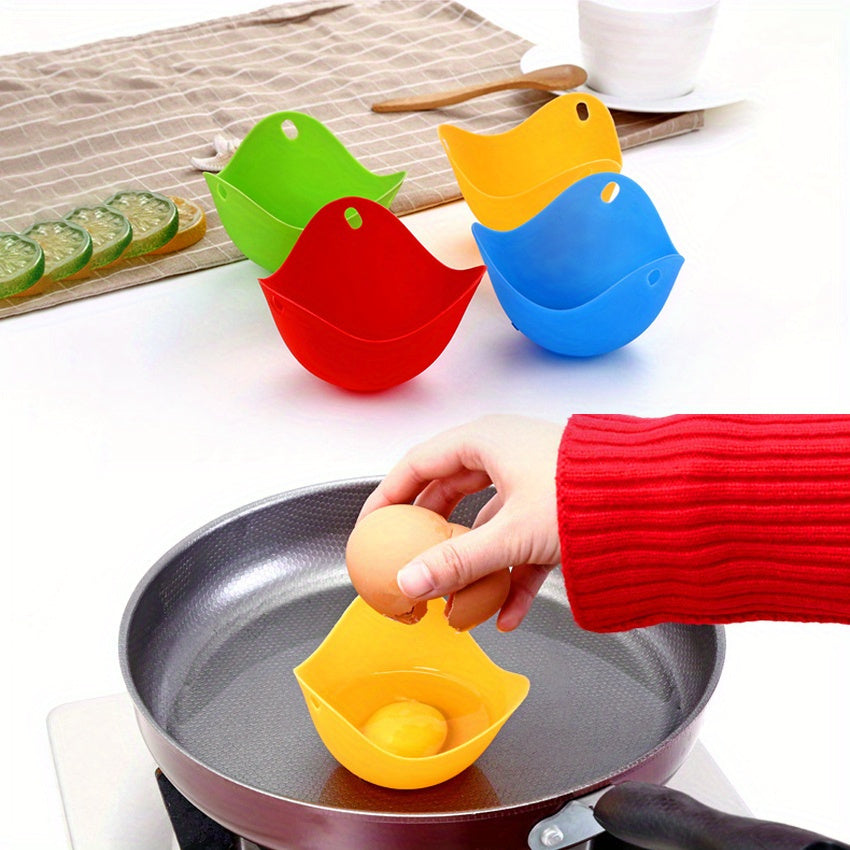 Набор из 1 или 4 многоцветных антипригарных силиконовых пароварок для яиц для микроволновки, аэрогриля, плиты