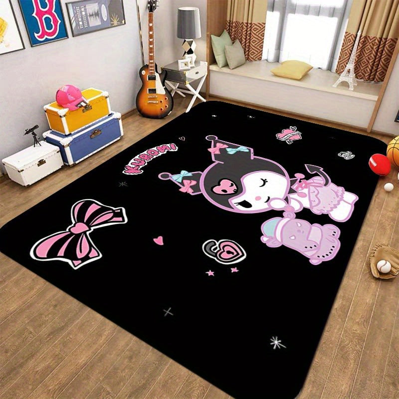 Soft Non-Slip Sanrio Kuromi Area Rug for Bedrooms Entryways Hallways