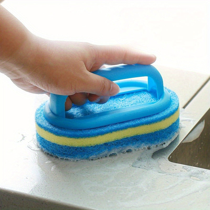 Blue Sponge Brush Cleaner for Kitchen Bathroom and Living Room Use No Power Needed