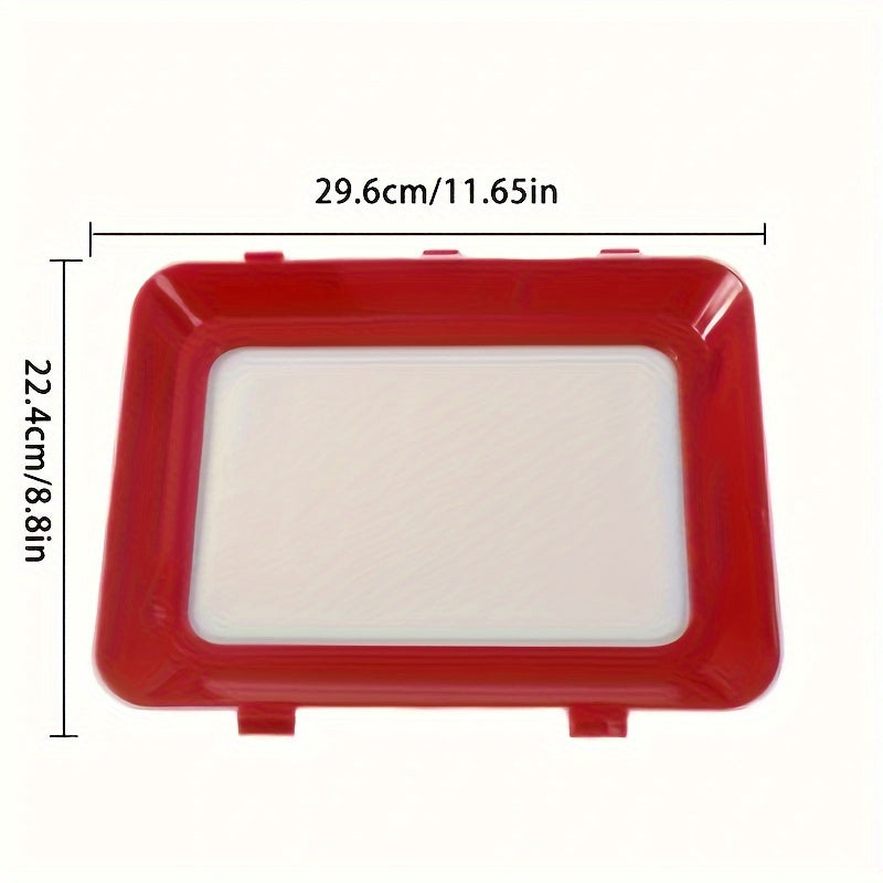 3-Pack Reusable Plastic Food Storage Trays for Kitchen Organization