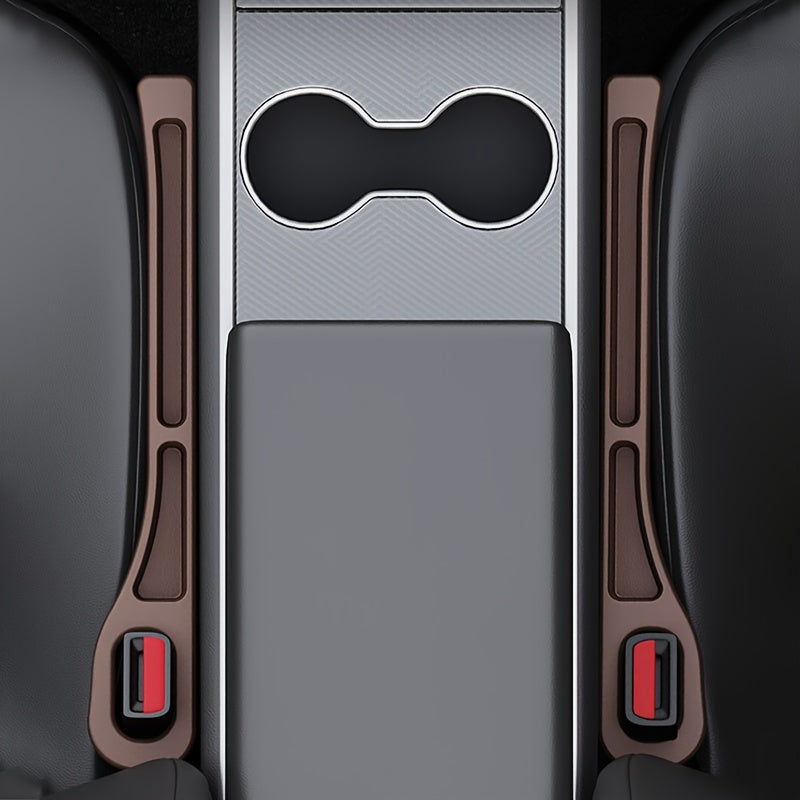 2pcs Car Seat Gap Organizer Shields Leak-Proof PC Material Double Slot