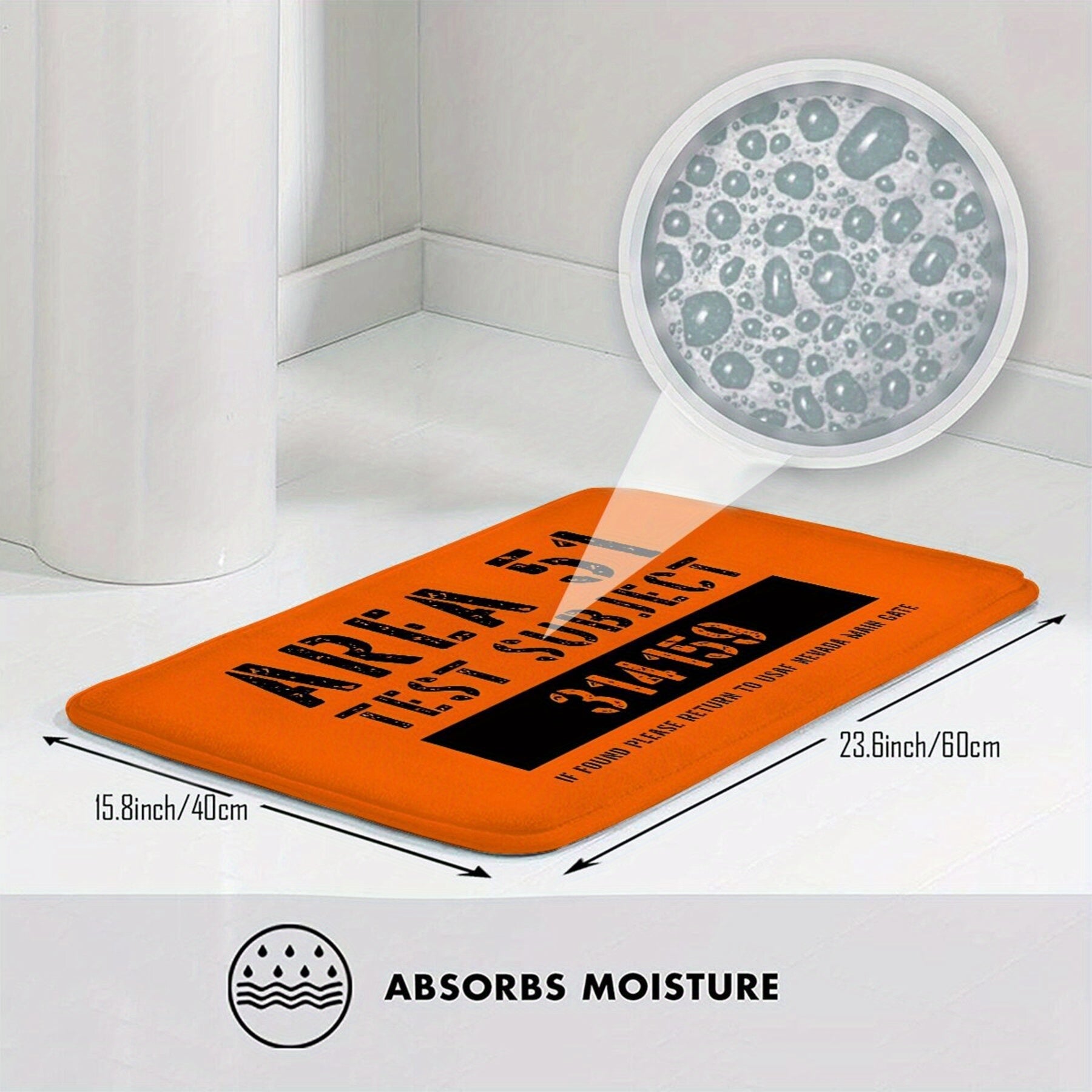 Yarim yengil mashina yuviladigan polyester uy bezaklari uchun Alien Abduction Bath Mat