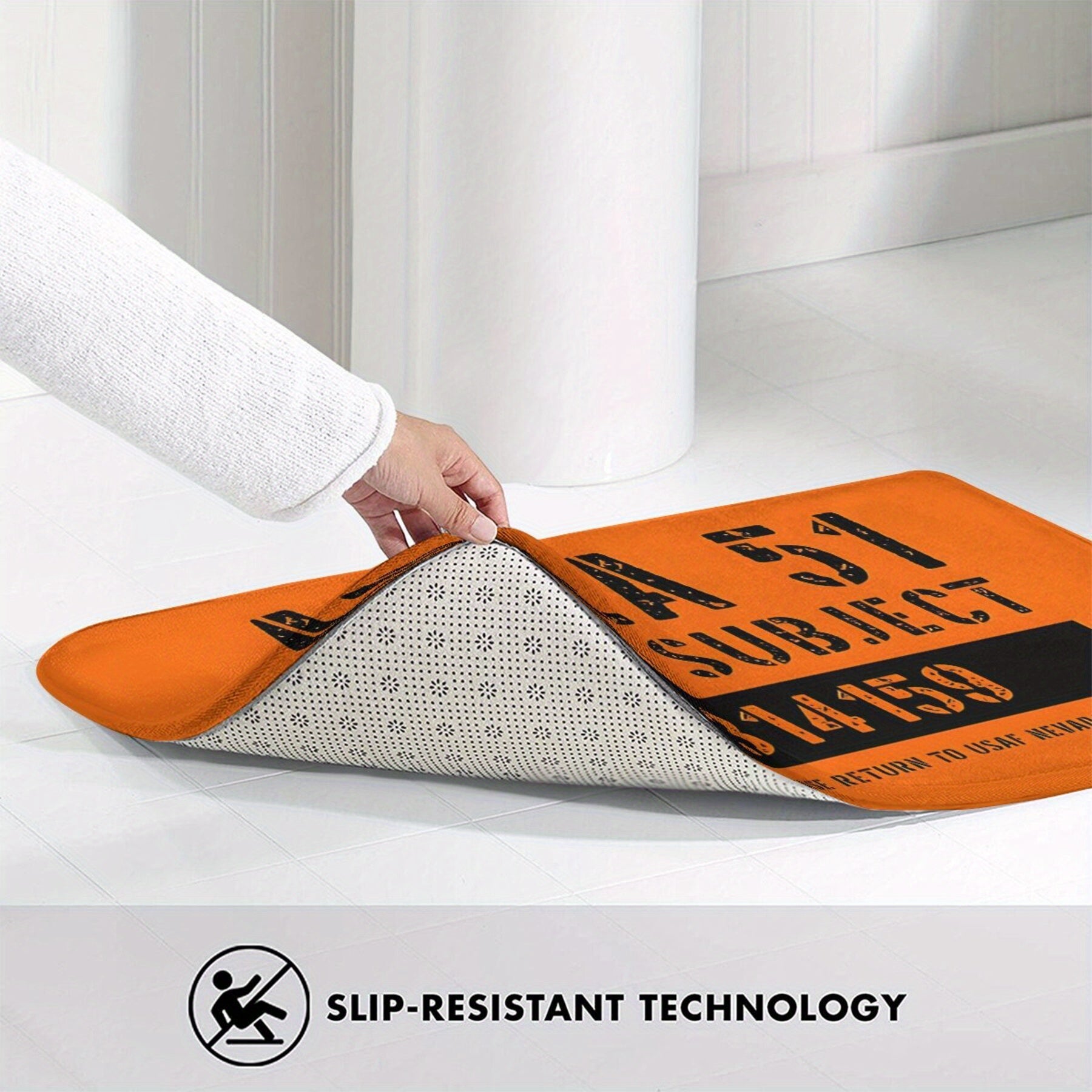 Yarim yengil mashina yuviladigan polyester uy bezaklari uchun Alien Abduction Bath Mat