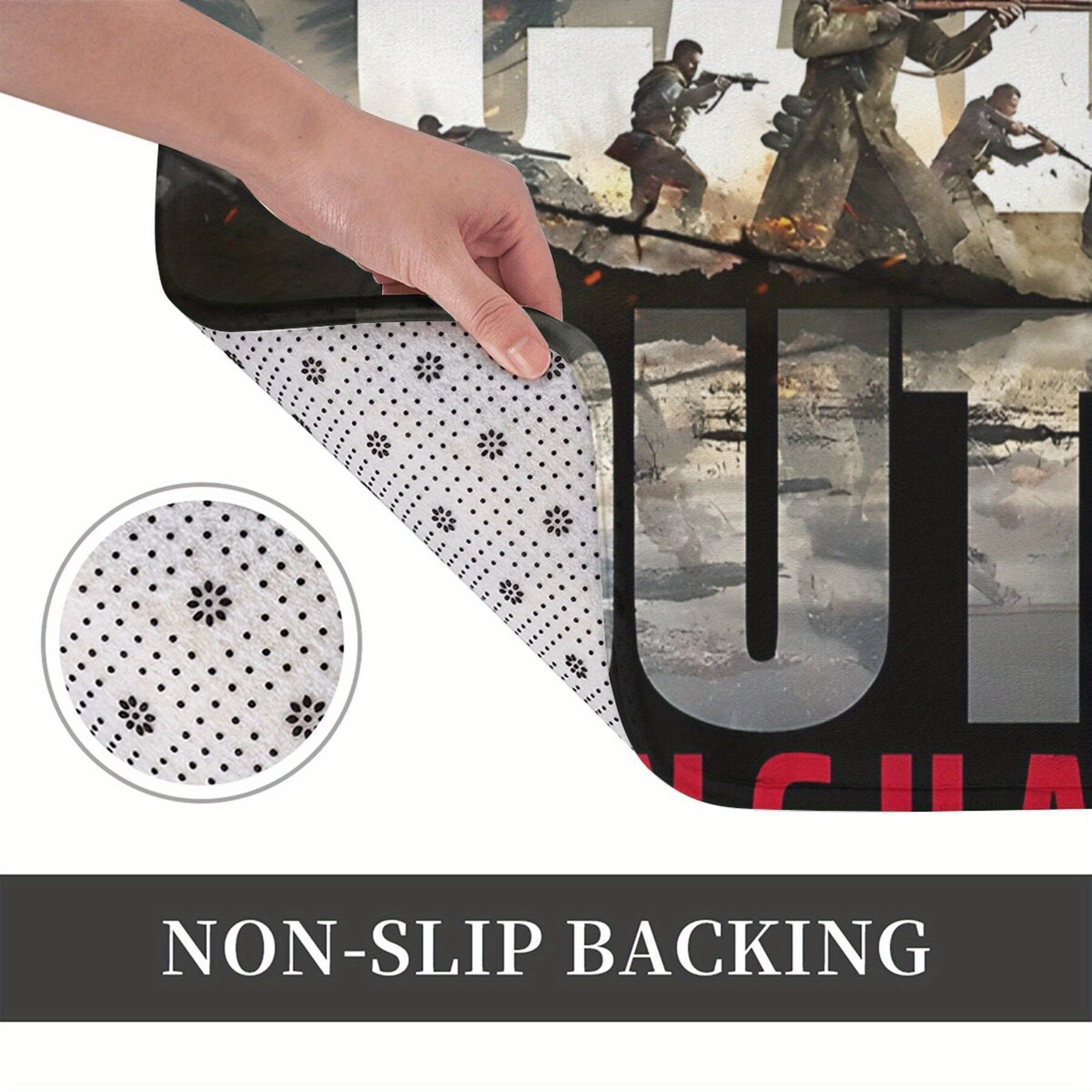 Rectangular Polyester Flannel Carpet Non-Slip Doormat for Bedroom Kitchen Balcony