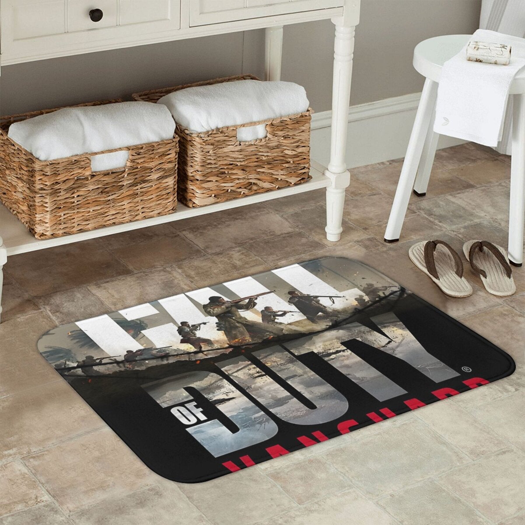 Rectangular Polyester Flannel Carpet Non-Slip Doormat for Bedroom Kitchen Balcony