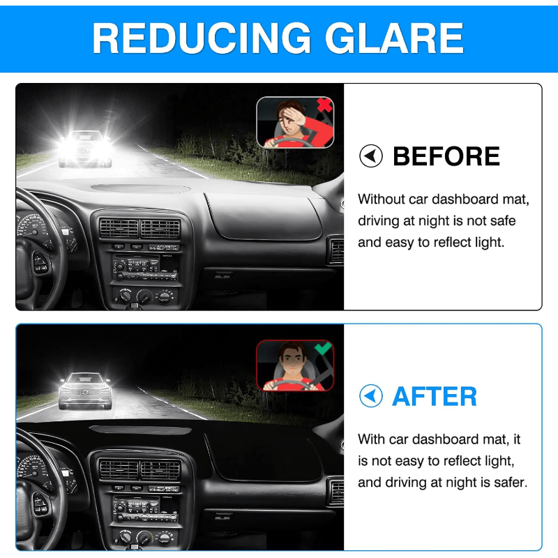 Dashboard Cover Mat for Car Interior Velvet Sunshade UV Protection